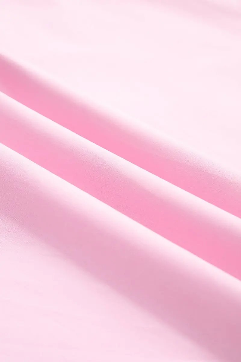 Pink Contrast Striped V Neck Puff Sleeve Blouse - Love Salve